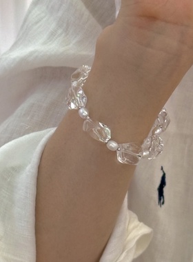 天然水晶不规则手链女