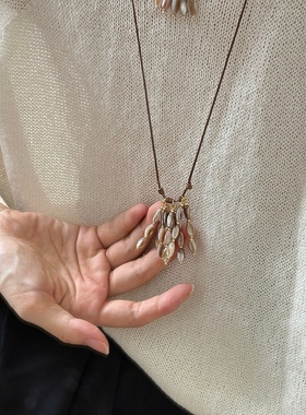 流苏原创设计虎眼石小众牛津贝