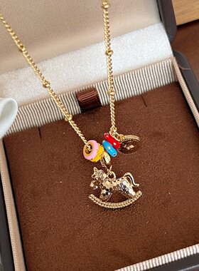 可拆卸碎碎冰本命年锁骨链女