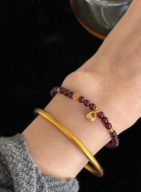 精致石榴石钱袋子手链天然石