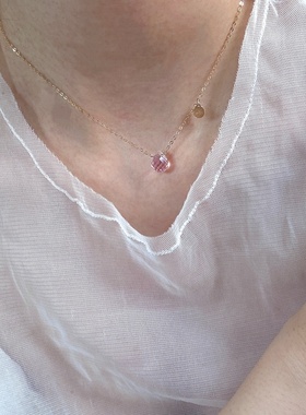 小众设计粉蓝紫色项链