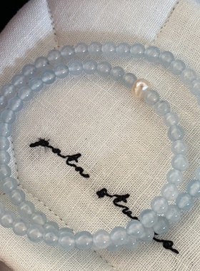 气质优化海蓝宝蓝玉髓手链