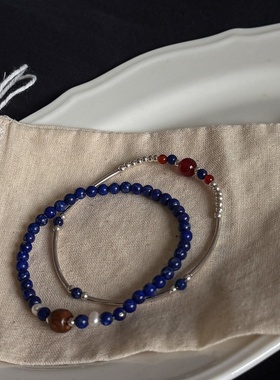 原创红玛瑙双面叠戴天然细款