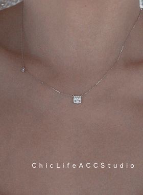 简约大方风莫桑比克纯银锁骨链