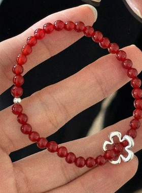 新中式S925纯银红玛瑙手链