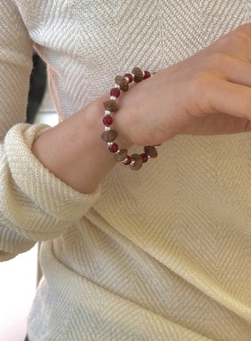 复古国风百搭叠戴菩提红玛瑙手链