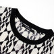 Naersi temperament commuting neck round printed knitted short-sleeved summer versatile top ງ່າຍດາຍ