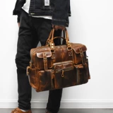 Ретро сумка на одно плечо, вместительная и большая сумка для путешествий, ноутбук, из натуральной кожи, 16 дюймов, бизнес-версия