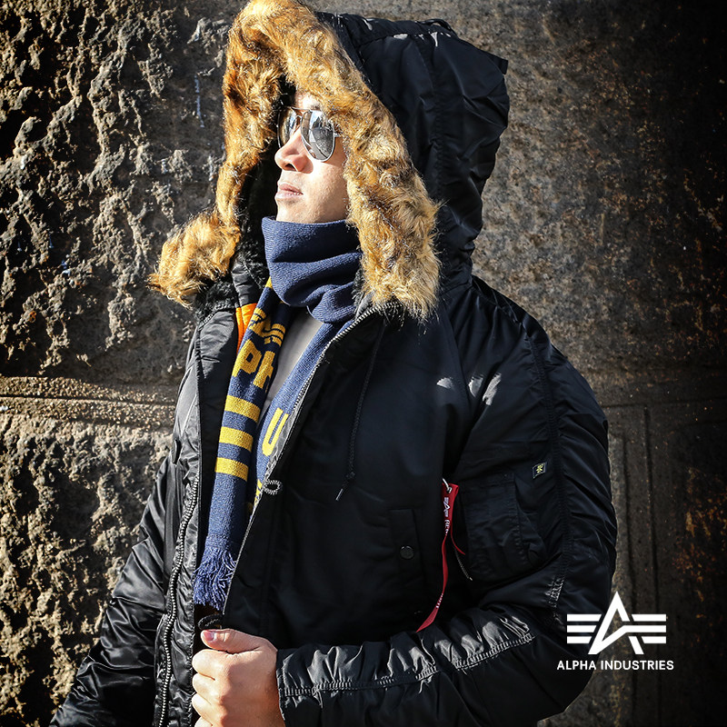 美国Alpha N3B真毛领修身版男士防寒大衣 保暖棉服军迷大衣,淘宝优惠券,粉丝福利购,淘宝优惠卷