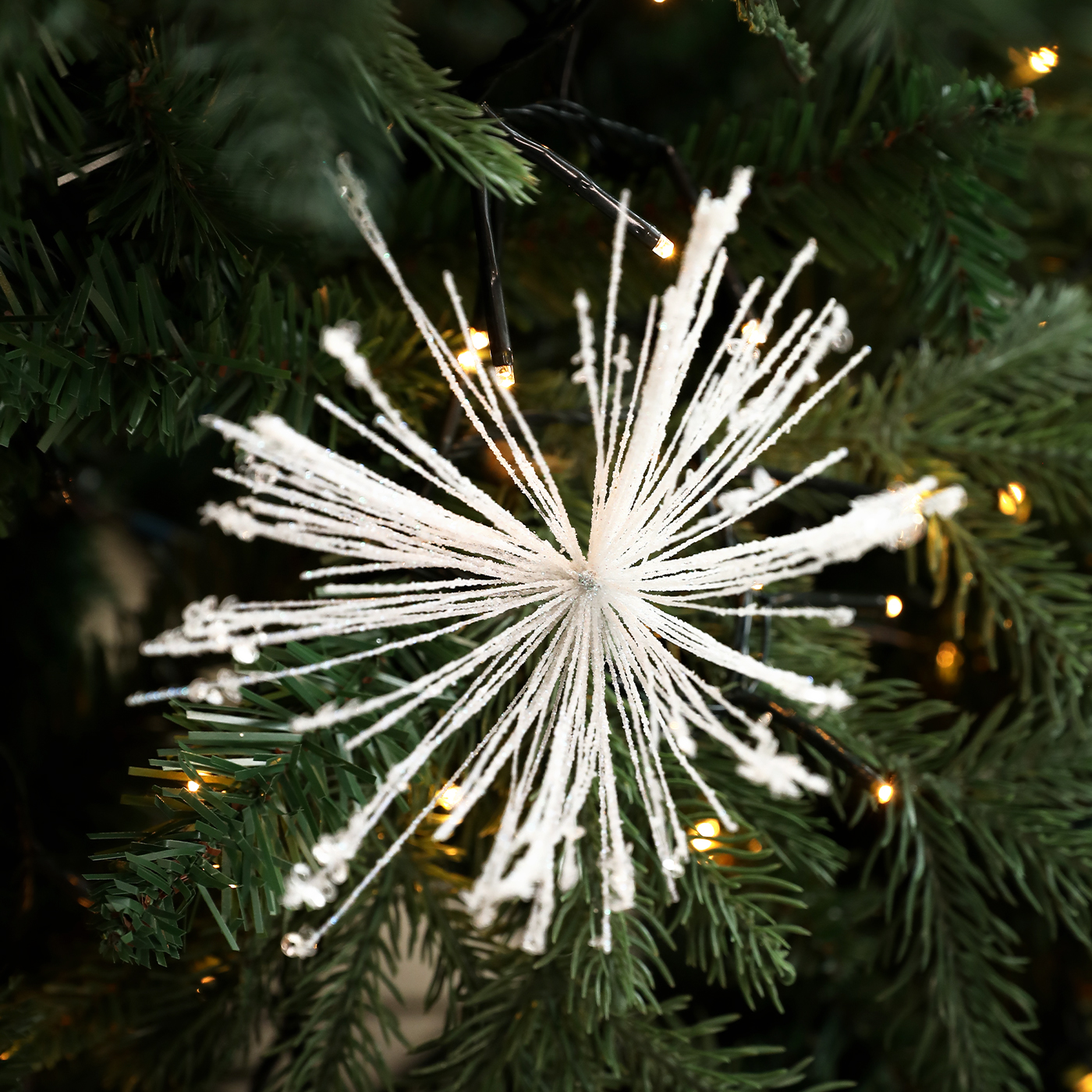 新款圣诞插枝亮片金粉粘粉闪粉爆炸烟花流苏麦穗插花圣诞树装饰 - 图1