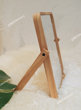 ins韩风涂鸦木镜子台式折叠DIY