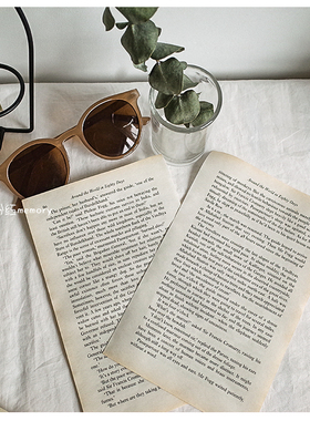 复古英文背景纸素材纸 旧书系列 打底纸DIY装饰摄影背景 拍照道具