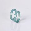Natural A-grade jade ice blue water small square ring for men and women plain ring ring jade square ring