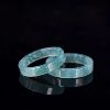 Natural A-grade jade ice blue water small square ring for men and women plain ring ring jade square ring