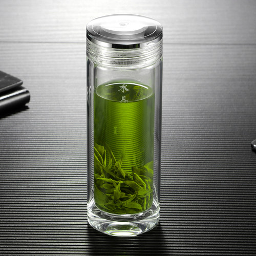 思宝玻璃杯男士双层保温杯水晶之梦泡茶水杯商务茶杯官方授权店 - 图1