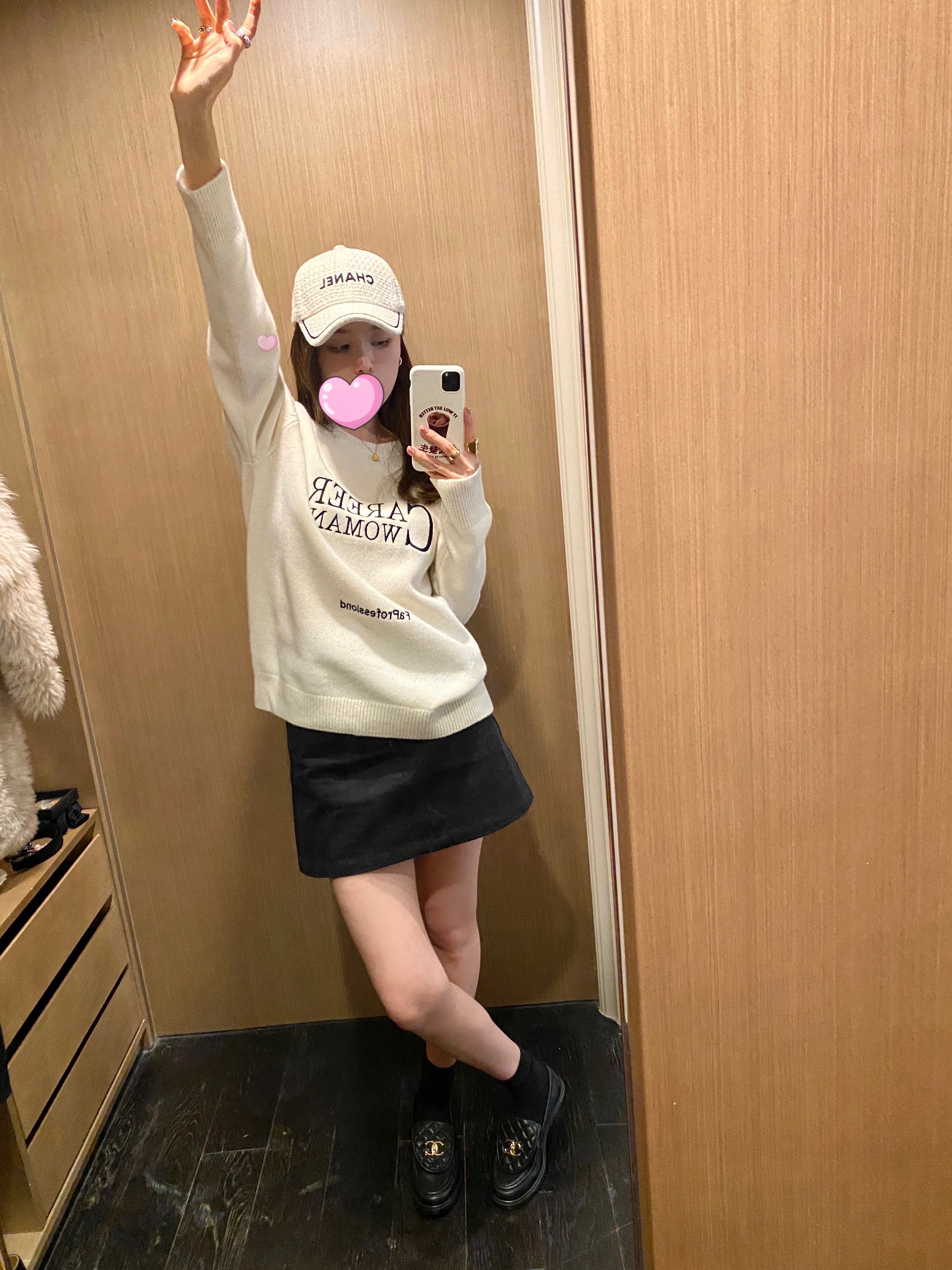 THEOPENDM 秋冬新款套头全羊毛学院风宽松时髦刺绣毛衣女内搭外穿