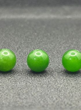 自家俄罗斯碧玉菠菜绿老型手链鼓珠路路通手珠手饰一物一图