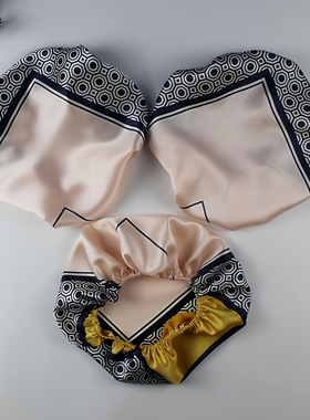 睡觉桑蚕丝洗澡头套防油烟月子帽