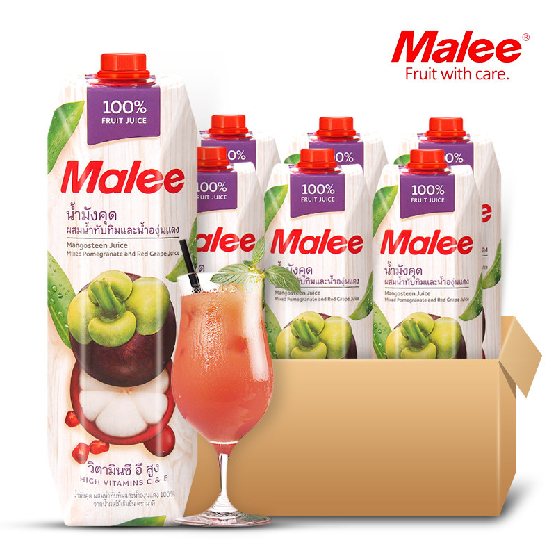 泰国进口malee玛丽山竹汁瓶水果汁 吉量食品浓缩果蔬汁