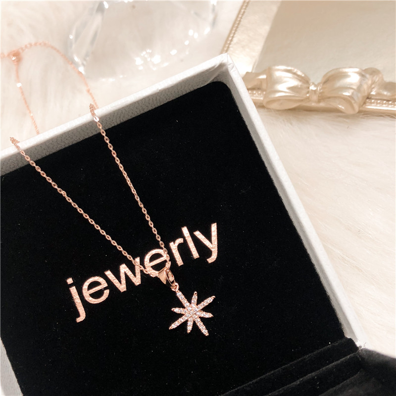 东大门女多芒星吊坠网红流行锁骨链 东大门手作饰品店项链