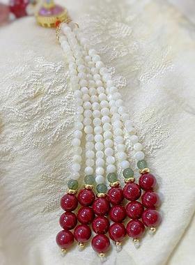 青金石流苏天然女饰品中国宫廷风