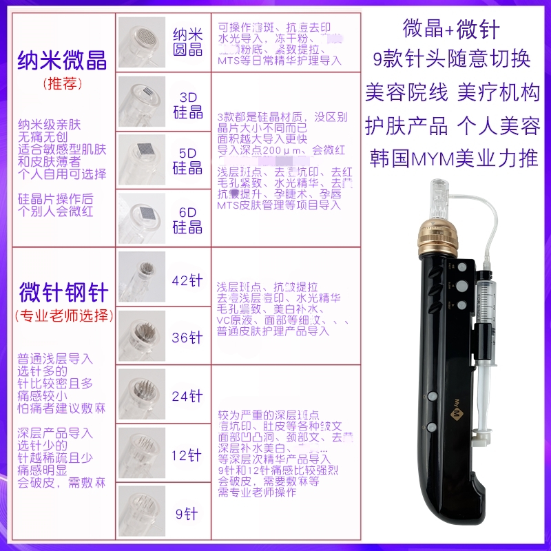 第二代纳米水光仪器针头 MYM卡口圆晶5D硅晶36针12出水耗材3D探头 - 图3