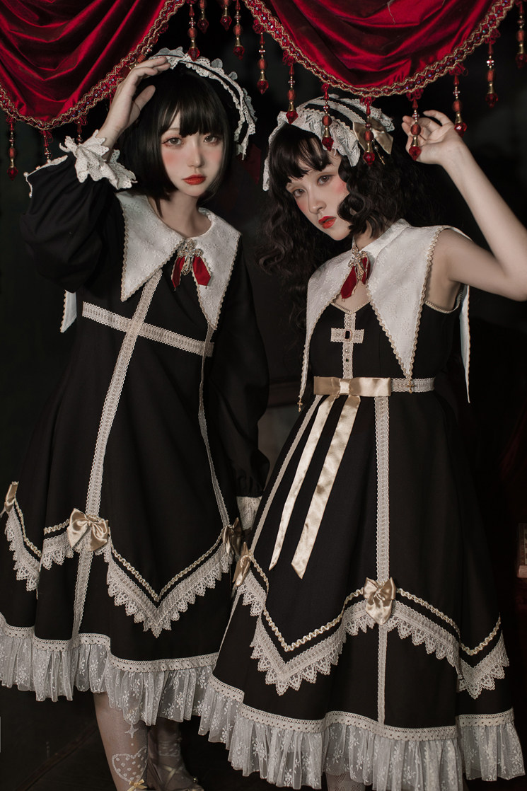 悠兰达||幕夜之诗||哥特搞死风 格十字暗黑连衣裙假领现货,淘宝优惠券,粉丝福利购,淘宝优惠卷