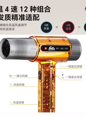 Solis索利斯xGODHANDS专业沙龙高速吹风机260pro明星负离子电吹风