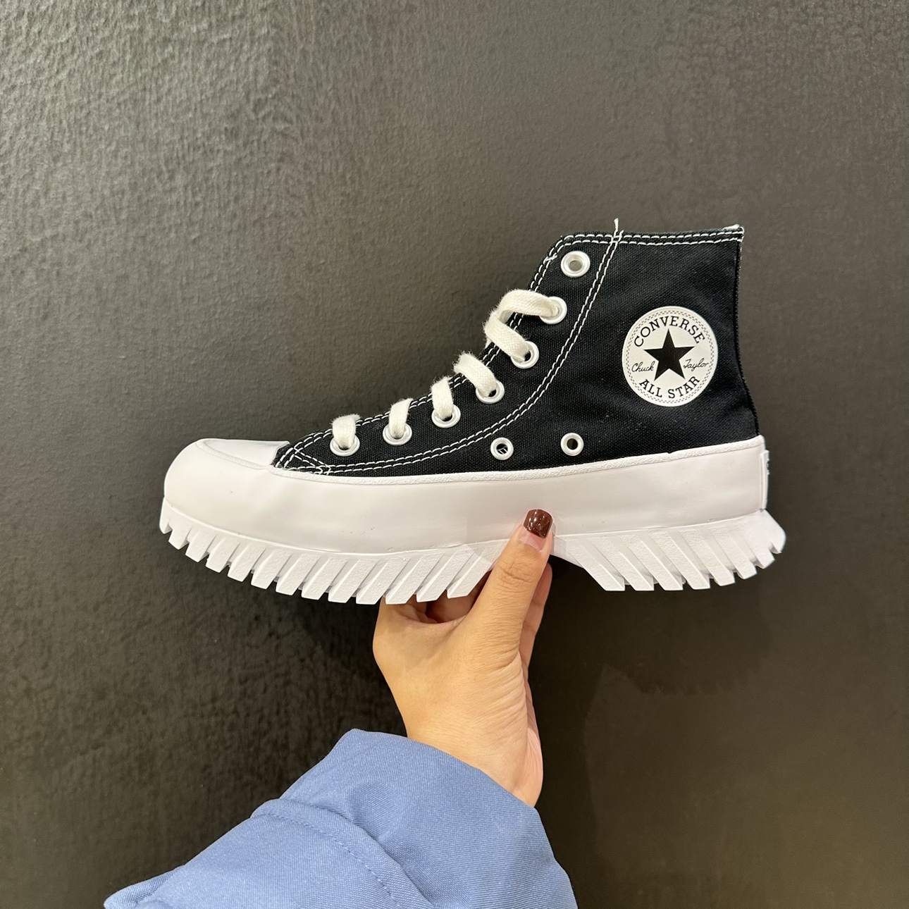 CONVERSE/匡威复古厚底增高男女Chuck 高帮帆布鞋A00870C - 图1