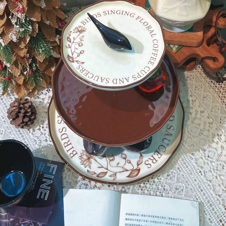 中古风高颜值陶瓷花鸟多层收纳架/蛋糕甜品架,淘宝优惠券,粉丝福利购,淘宝优惠卷