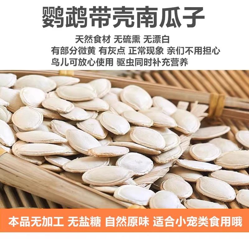 和尚鸟白瓜子南瓜子营养饲料生南瓜籽仁无盐糖天然鸟带壳粮鸟零食,淘宝优惠券,粉丝福利购,淘宝优惠卷