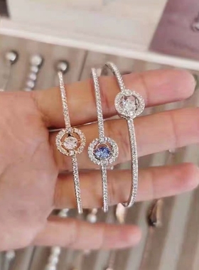 宏光韩版女水晶跳动的心手镯项链