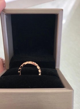 镀18k玫瑰金镶钻高级感蛇形戒指