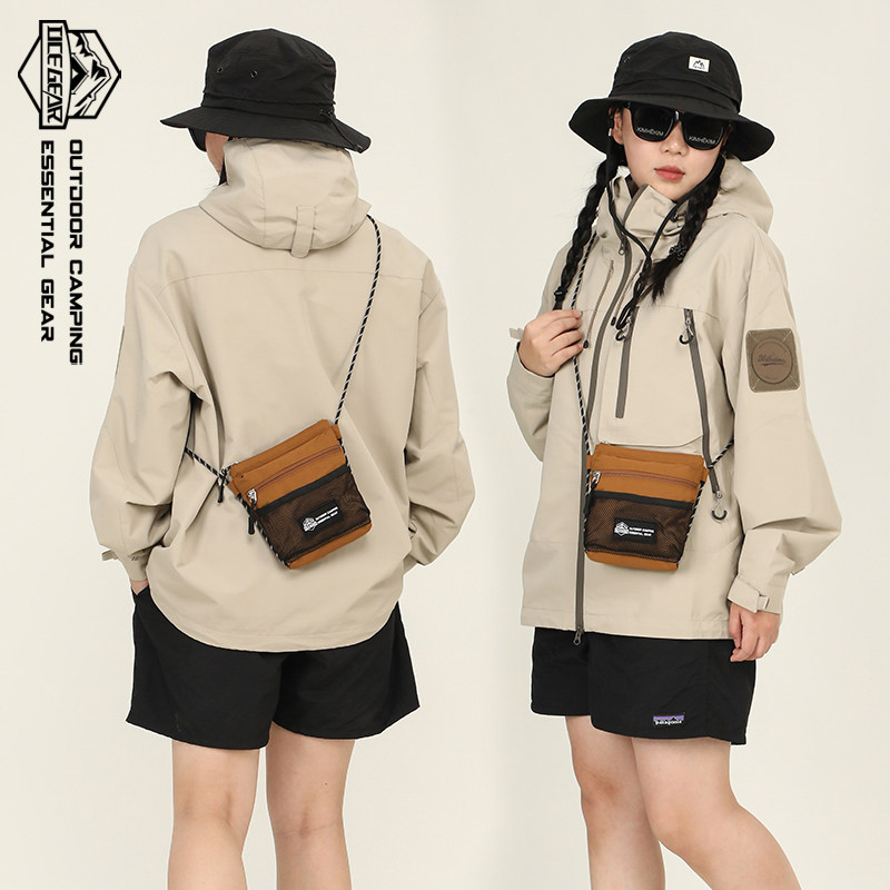 山系户外轻量化斜挎包潮牌单肩白旅行休闲手机包多功能网面小方包,淘宝优惠券,粉丝福利购,淘宝优惠卷