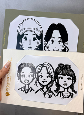 以琳画框插角简易漫画照片卡纸背卡托定制LOGO厚绘画6寸7寸8寸A5
