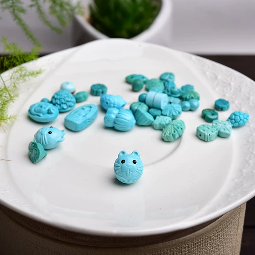 Бирюзовая природная руда, резной аксессуар ручной работы с бантиком, провинция Хубэй