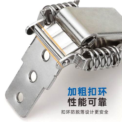 不锈钢搭扣双弹簧搭扣箱扣弹簧卡扣锁扣工具箱配件航空箱加厚搭扣 - 图0