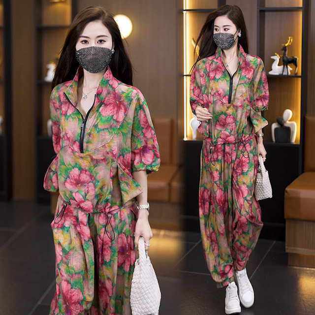 Summer plus size counters ແຂນສັ້ນ + ກາງເກງສອງສິ້ນຊຸດສໍາລັບແມ່ຍິງ