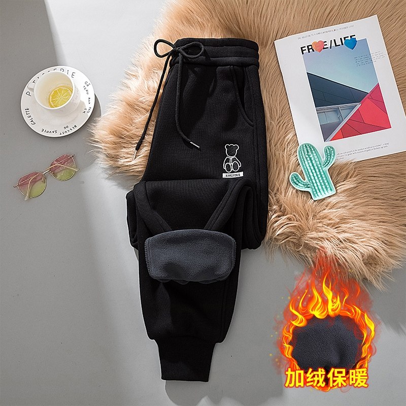 大码女装加绒哈伦裤女2025年新款宽松显瘦休闲束脚卫裤九分裤子服,淘宝优惠券,粉丝福利购,淘宝优惠卷