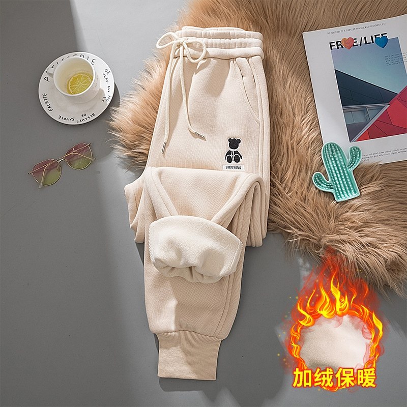 大码女装加绒哈伦裤女2025年新款宽松显瘦休闲束脚卫裤九分裤子服,淘宝优惠券,粉丝福利购,淘宝优惠卷