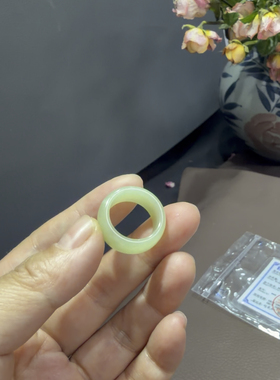 特价天然和田玉若羌港码10.5码指环戒指吊坠男女款带证书475号