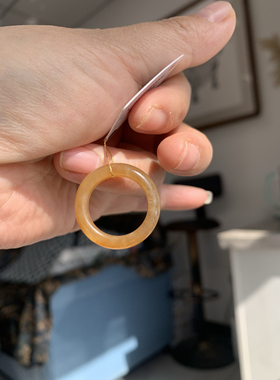 特价163号新疆且末糖玉素玉指环戒指13.5码全糖无伤裂