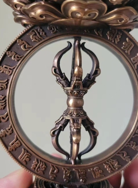 尼泊尔工艺纯铜摩尼宝珠紫铜藏传佛堂摆件19公分做旧不掉色