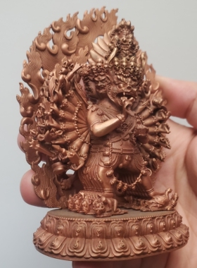 尼泊尔工艺纯铜单身大威德金刚护法独勇佛像摆件佛堂供奉车载摆件