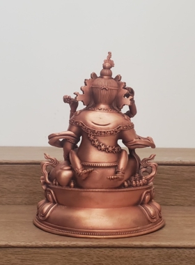 尼泊尔工艺藏传纯铜红财神五路绿财神白黑黄财神佛像供奉车载摆件