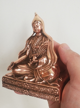 尼泊尔工艺藏传纯铜加李多杰上师佛像家居供奉车载随身