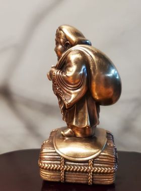 纯铜唐密大黑天财神佛像供奉摆件