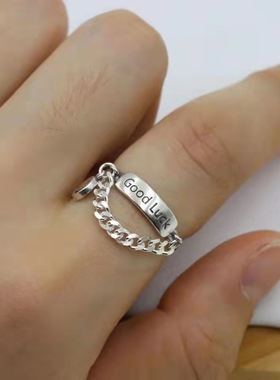 韩版超酷goodlucky戒指时尚个性