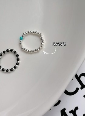 小红书同款弹力脚趾戒指女时尚S925纯银串珠小众尾戒脚戒关节指环