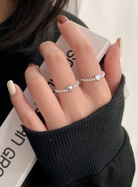 弹力指环开口戒指爱心爱心韩国